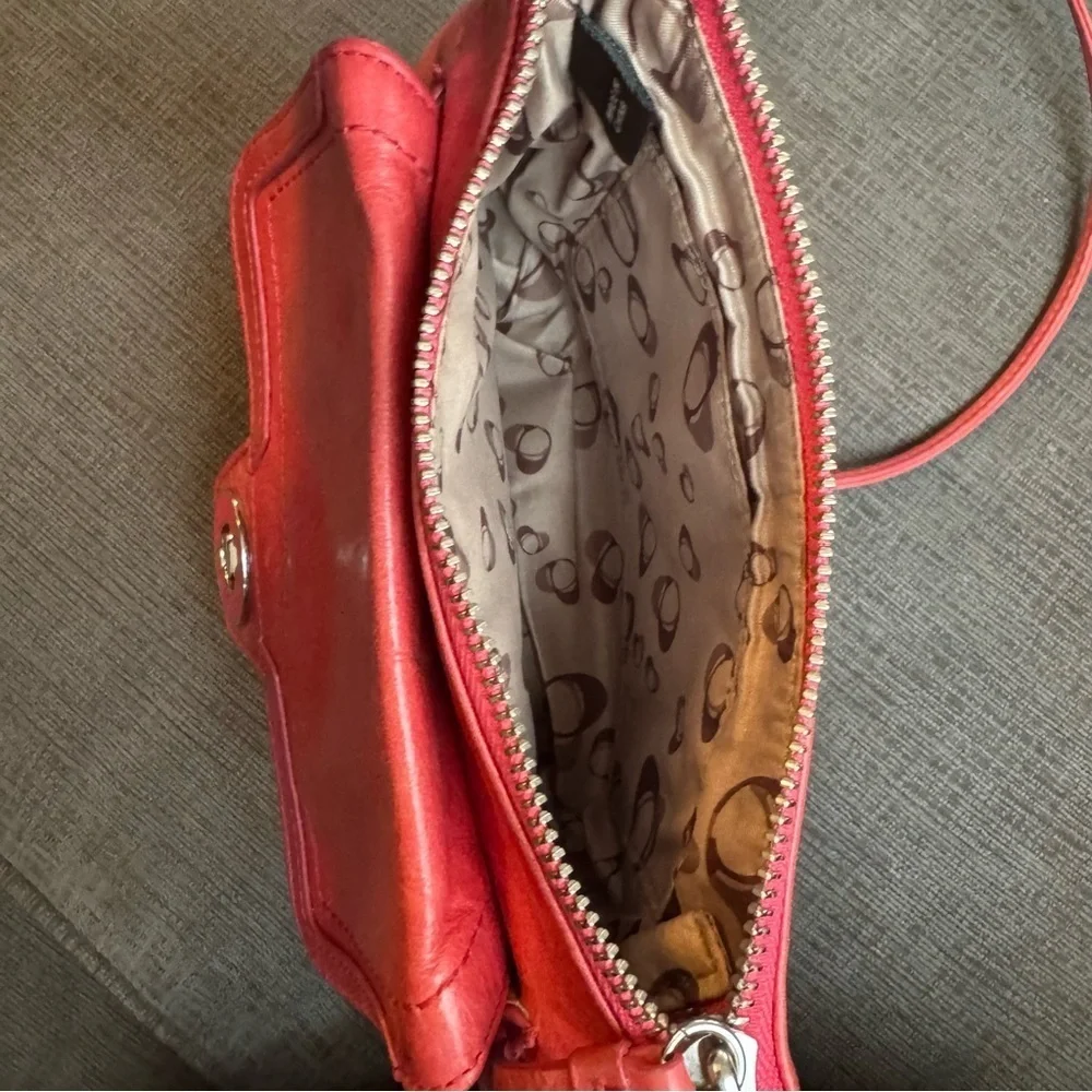 Pink Coach Poppy Leather Crossbody Mini Bag